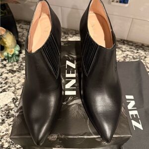 INEZ Black Ankle Boots for Women